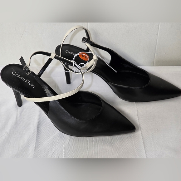 Calvin Klein Ginelly Black and Cream Women's Dress Heels Womens Size 11 New - Picture 4 of 9